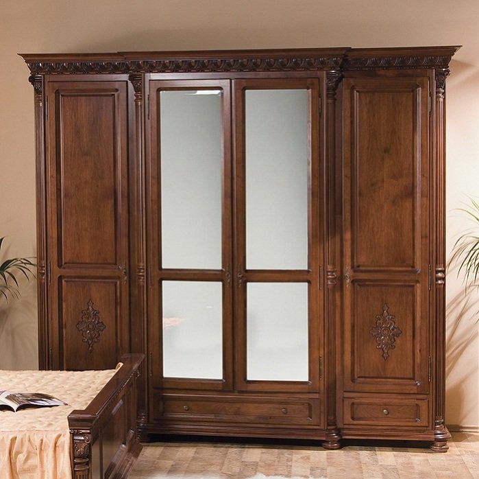 Mobila Mobilier Dormitor Clasic Lemn Venetia Lux Veronese Cu Sculptura