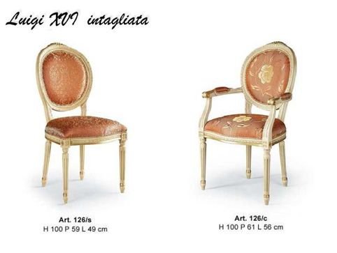 126/C LUIGI XVI INTAGLIATA  CU BRATE (stofa, piele reciclata)																