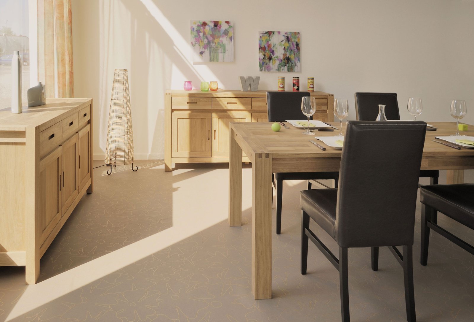 Mobila Sufragerie Ethan moderna din stejar natur