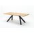 margini blatpe latime neregulate, uncut edge, row edge table -Masa dining solida MAN fixa lemn masiv stejar -blat  dimensiuni multiple picioare metalice in V